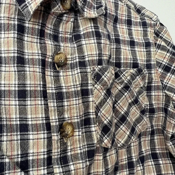 McKids  Plaid Button Down | Neutral | 18M - Picture 3 of 5